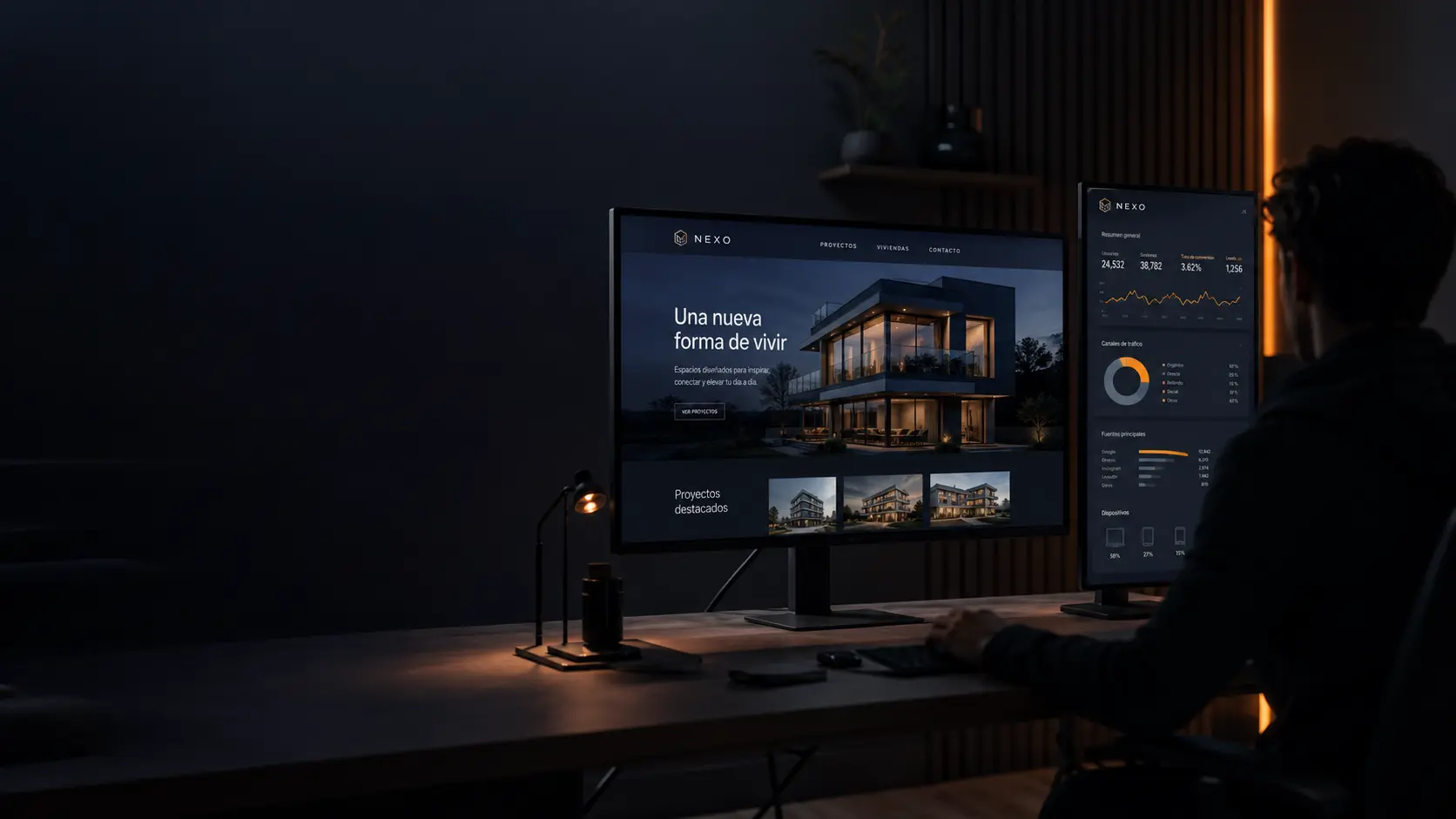 Diseño de una web inmobiliaria y panel de marketing digital